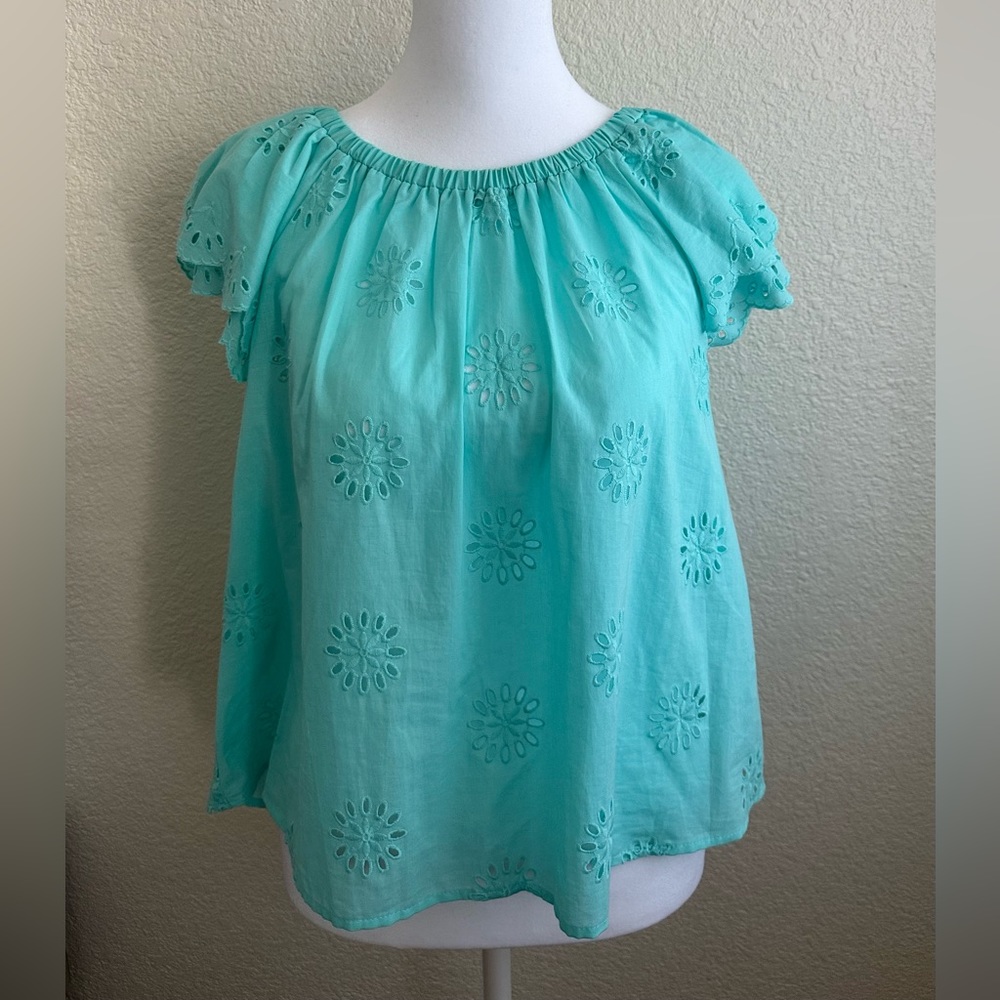 a.n.a Womens Round Neck Short Sleeve Blouse